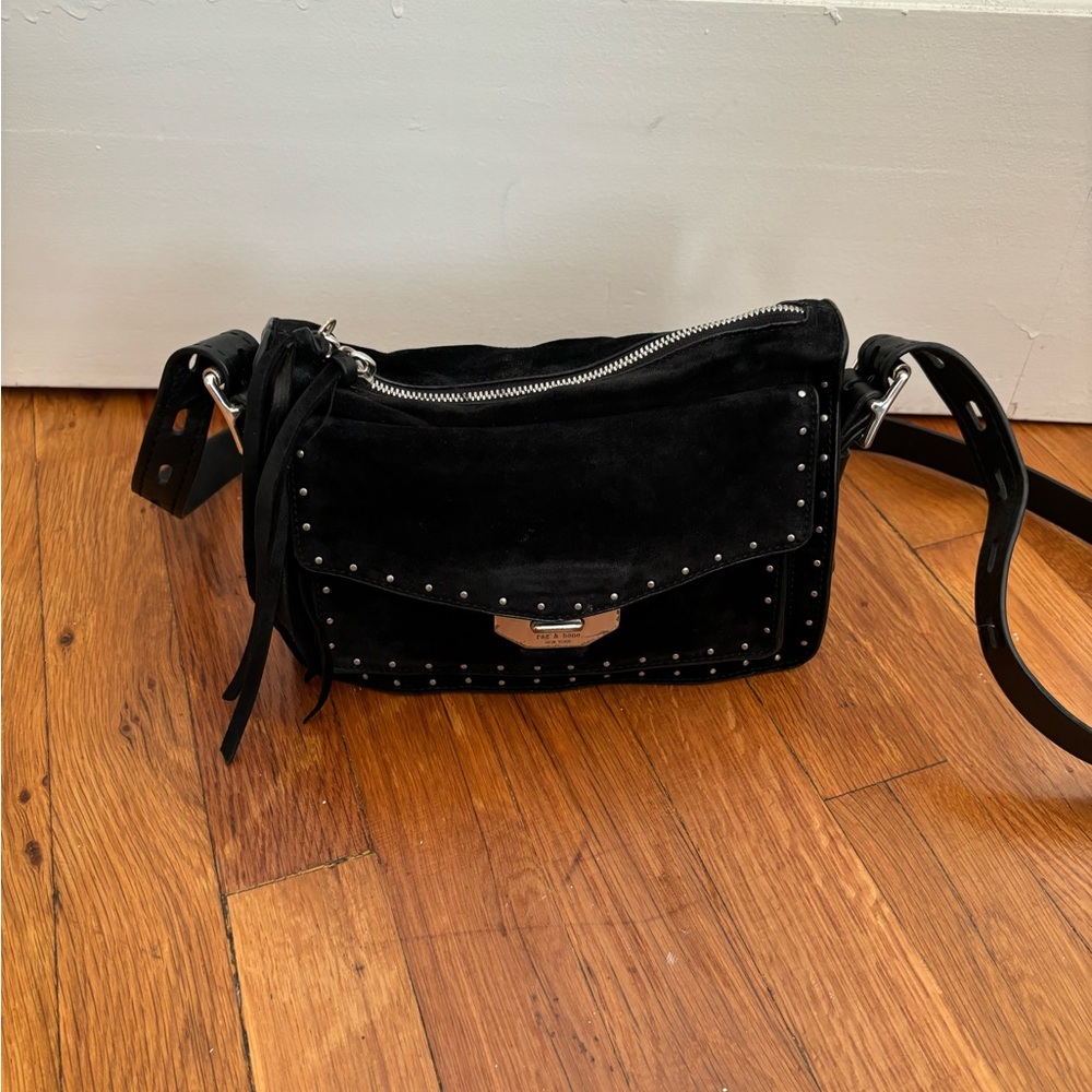 Rag & Bone Small Suede Studded Crossbody Bag